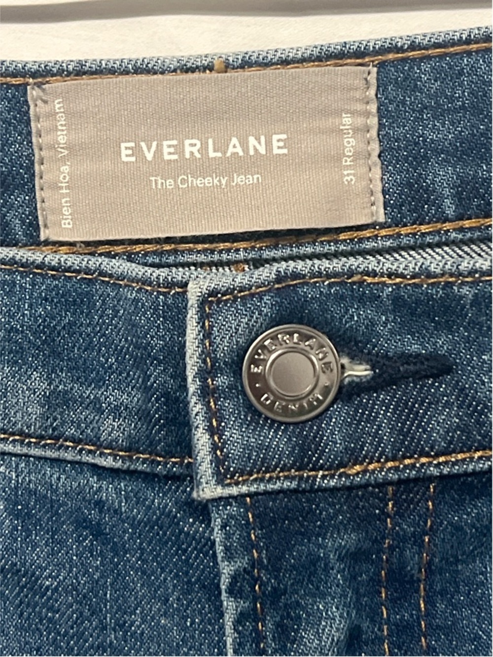 Everlane The Cheeky Jeans Women’s 31 Blue Cotton High Rise Straight Raw Hem - Picture 10 of 11